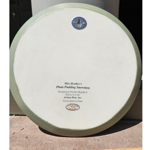 DISCOUNTED! NEW Vintage Miss Heather's Plum Pudding Snowman Decor 3D 8" no box - Picture 6 of 7